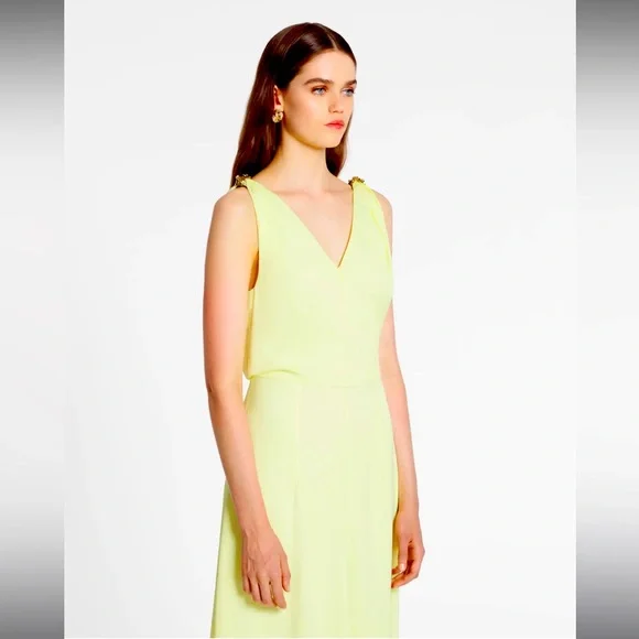 Lanvin Sleeveless B Neck Flare MIDI Dress Gown in Satin. Size 40 Fr. - Picture 2 of 10